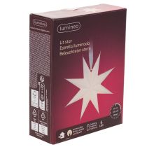 Product LED hanging star with timer, warm white, outdoor, 38cm