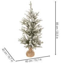 Product Artificial Christmas tree with snow in a jute bag, 40 LEDs, for indoor use, 85cm