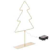 Product Christmas tree silhouette with 60 warm white LEDs for indoor table decoration, 37cm