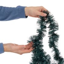 Product Tinsel Christmas garland with 60 LEDs and timer, outdoor, 3m