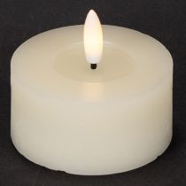 Product LED tea light, warm white, flickering effect and timer, real wax, battery operated, 7cm, 2 pieces