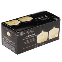 Product LED tea light, warm white, flickering effect and timer, real wax, battery operated, 7cm, 2 pieces