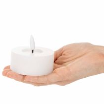 Product LED XL Tealight White Real Wax with Timer Warm White 6cm 2pcs