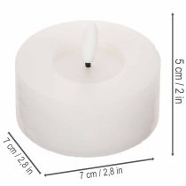 Product LED XL Tealight White Real Wax with Timer Warm White 6cm 2pcs