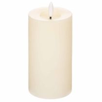 Product LED pillar candle made of real wax in white with timer function, warm white, 15cm