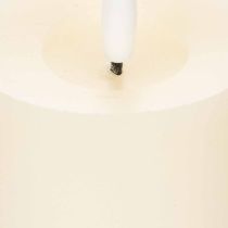 Product LED pillar candle made of real wax in white with timer function, warm white, 15cm