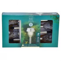 Product LED Solar Garden Lights with Timer, Warm White, 35cm High, 4 Pieces