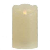 LED candle wax pillar candle warm white Ø7.5cm H12.5cm