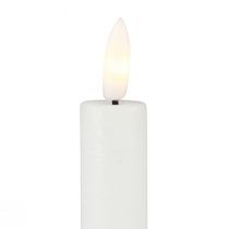 Product LED candles with timer, taper candles, real wax, white, 25 cm, 2 pieces