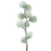 Artificial Larch Branch Green Decorative Branch Snow Covered L25cm
