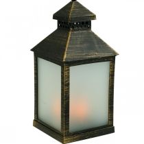 LED Lantern with Timer Deco Lantern Vintage Gold H23cm