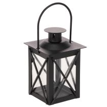Product Black lantern with handle for tea light, 16cm, 2 pieces