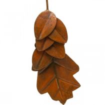 Autumn decoration leaves metal rust look L20cm 4pcs