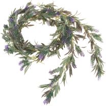 Product Lavender Flower Garland Artificial Purple Green 180cm 2pcs