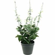 Artificial Lavender Pot Decorative Lavender Silk Flower in White