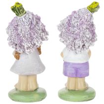Product Decorative figurine of a flower boy and girl in lavender for living room and garden, 10cm, 2 pieces