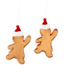 Product Gingerbread Man Christmas Ornament Decoration Brown 21cm 2-Piece Set