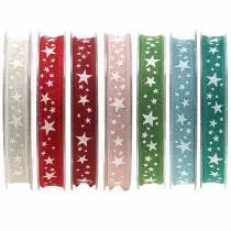 Product Jute ribbon with star motif 15mm 15m