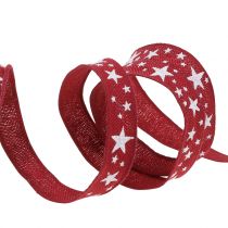 Jute ribbon with star motif 15mm 15m