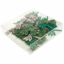 Product Dragonflies for scattering, summer decoration made of wood, table decoration green 48 pcs