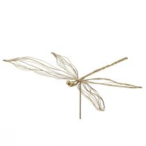 Product Dragonfly metal decorative flower plug summer gold W28cm 2pcs