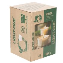 Product Tealight in paper sleeve for festive occasions and atmospheric moments Light One 4cm 50pcs