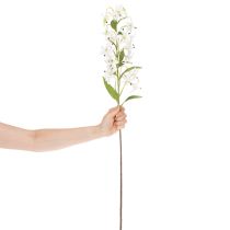 Product Artificial white lily with long flowering branch, decorative, 80cm