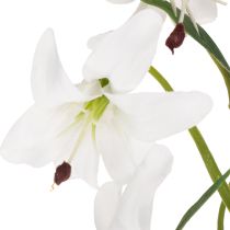 Product Artificial white lily with long flowering branch, decorative, 80cm