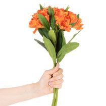 Product Artificial Alstroemeria Orange flower, artificial bouquet decoration, 75cm, 3 pieces