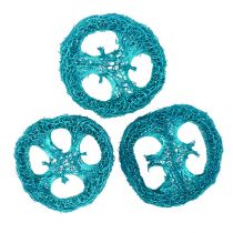 Loofah discs turquoise 25pcs