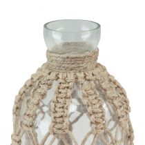 Product Macrame bottle glass decorative vase natural jute Ø10.5cm H26cm