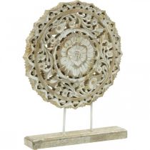 Mandala to place, floral wood decoration, table decoration, summer decoration shabby chic nature H39.5cm Ø30cm