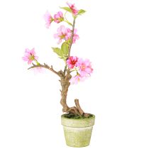 Product Artificial almond tree in pot with pink flowers H28cm