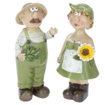 Product Decorative figurines of a farmer couple, fun living room and summer decoration for indoors, 17cm, 2 pieces