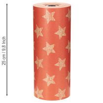 Product Cuff paper with stars, roll for floristry supplies, 25 cm x 100 m