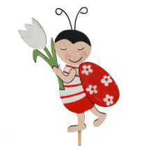 Product Ladybug Decoration Flower Plug Wood Metal 8.5cm 12 pcs