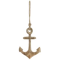 Product Maritime Decoration Anchor Wood Natural Wooden Anchor for Hanging 19cm
