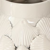 Product Maritime Decoration Vase Metal Vase Shells Grey White Ø24cm H31.5cm