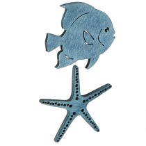 Product Maritime scatter decoration wooden table decoration starfish fish 4 cm 72 pcs