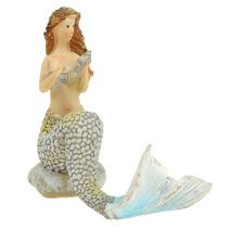 Product Deco figure mermaid blue 6cm - 9.5cm 3pcs