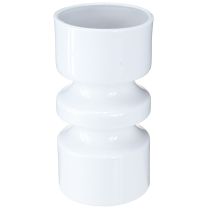 Product Metal flower vase in cream white enamel Ø9cm H17.5cm