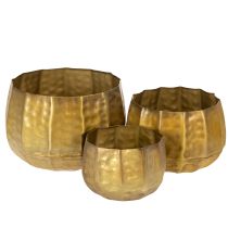 Product Metal decorative flower pot, brass, Ø22/18/14cm, set of 3