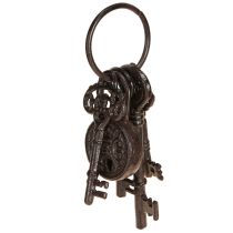 Product Metal Decorative Key Bunch with Lock Brown H22cm