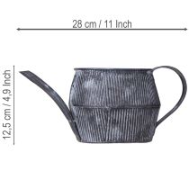Product Vintage decorative metal jug, black with grooves, 12.5cm, retro style