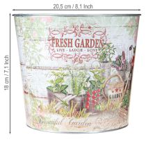 Product Metal Plant Pot Fresh Garden Colorful Vintage H18cm