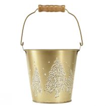 Product Metal bucket Christmas tree planter gold Ø12cm H11,5cm