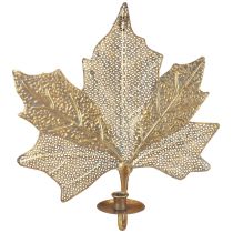 Metal Wall Decoration Maple Leaf Candle Holder Golden Antique 42cm × 39cm