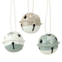 Product Metal bells Christmas bells Mint Beige Ø3cm 16pcs