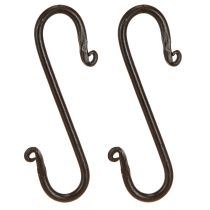 Product Metal hook S hook for decoration in black 8cmx15cm 2pcs