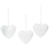 Product Heart pendants with floral patterns as wall decoration, 7cm, 6 pieces